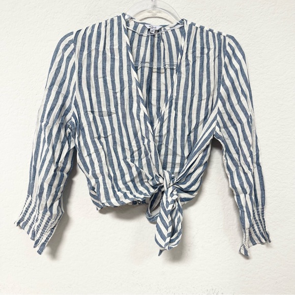 Rails Raquel Striped Wrap Top Blue White Size Small - Picture 3 of 5